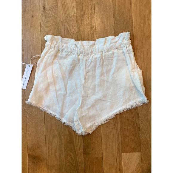 Young Fabulous and Broke Linen Blend Shorts High Rise Paper Bag Medium NWT - Picture 3 of 7